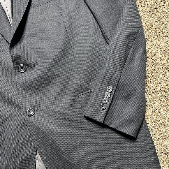 Mens J Hilburn Blazer Sport Coat Gray Jacket Two Button Wool 42R Tailored Fit - Picture 3 of 11